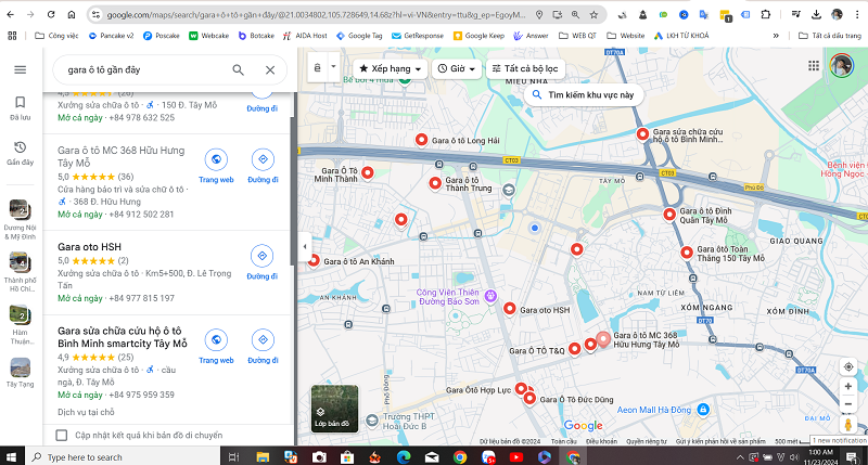 SEO Google Map Cửa Hàng Ô Tô gara