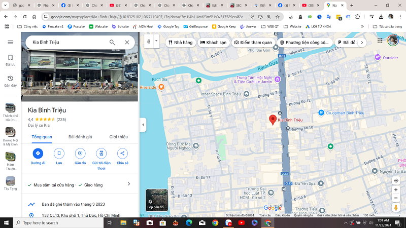 SEO Google Map Cửa Hàng Ô Tô kia