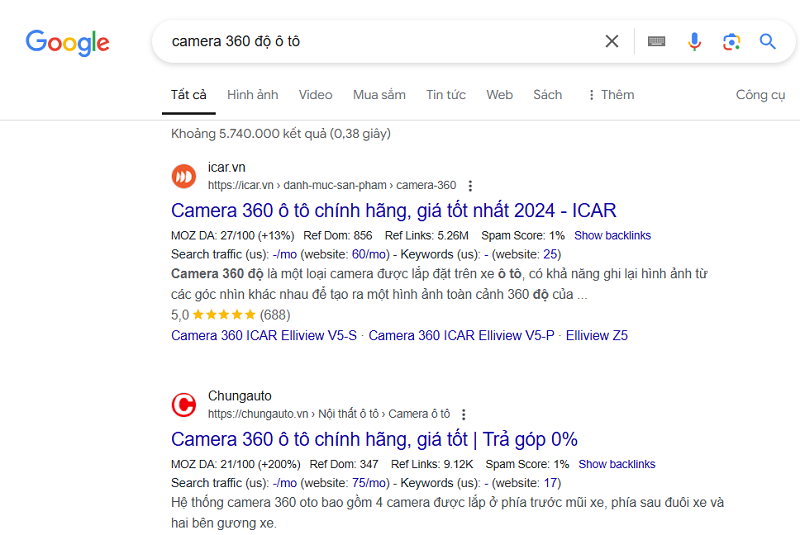 Seo website Gara Ô Tô Phụ Kiện