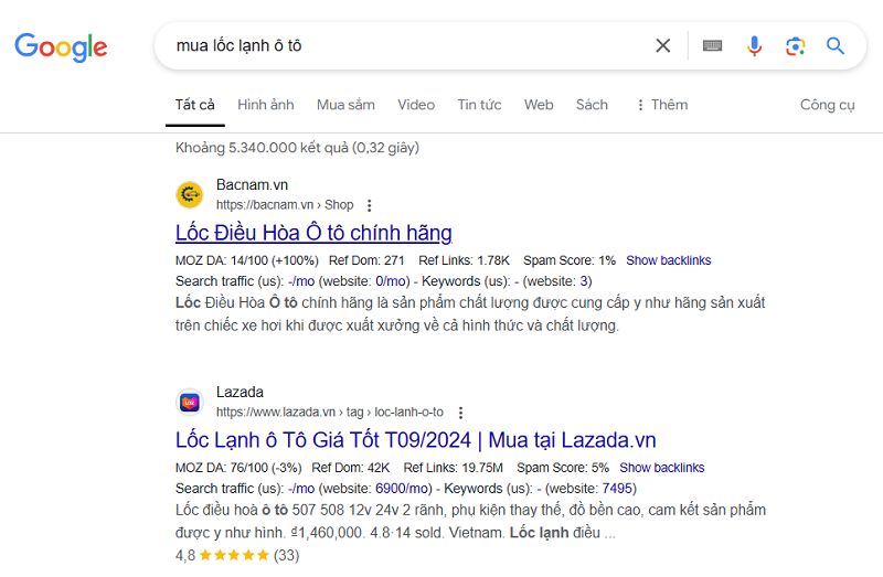 Seo Website Gara Ô Tô